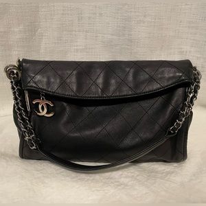Authentic CHANEL Quilted Lambskin Hobo Bag